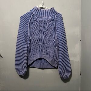 Cozy Purple Cable Knit Sweater